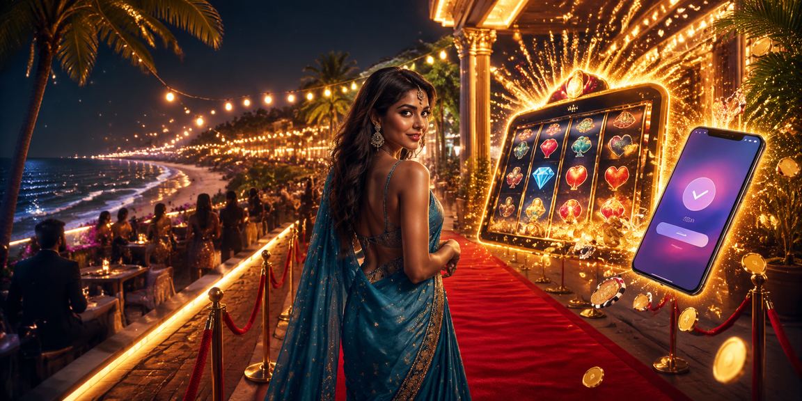 Indian woman enjoying slot games on mobile device