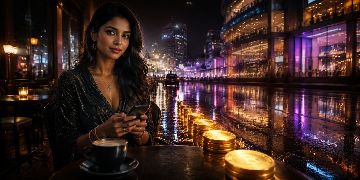 Night market scene illustrating mobile deposits in Mumbai